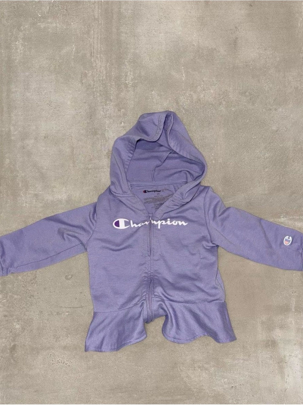 Champion Lavender Girls' Zip Hoodie with Ruffle Hem